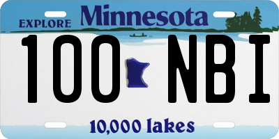 MN license plate 100NBI