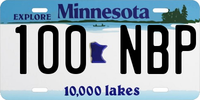 MN license plate 100NBP