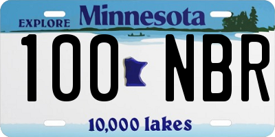 MN license plate 100NBR