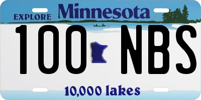 MN license plate 100NBS