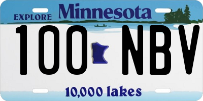 MN license plate 100NBV
