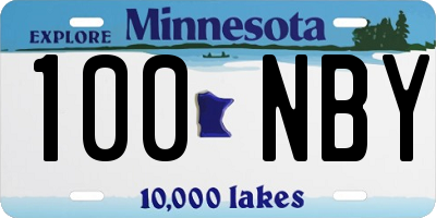 MN license plate 100NBY