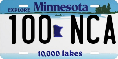 MN license plate 100NCA