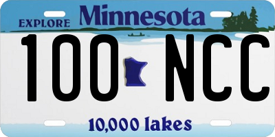 MN license plate 100NCC