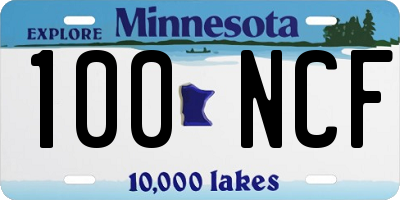 MN license plate 100NCF