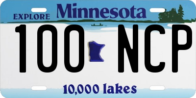 MN license plate 100NCP