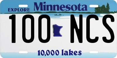 MN license plate 100NCS