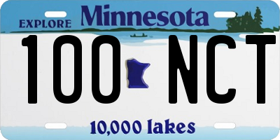 MN license plate 100NCT