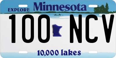 MN license plate 100NCV