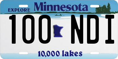 MN license plate 100NDI