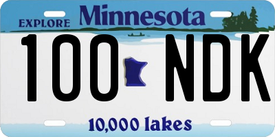 MN license plate 100NDK