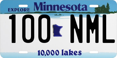 MN license plate 100NML