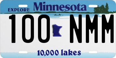 MN license plate 100NMM