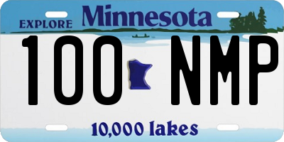 MN license plate 100NMP