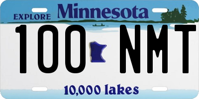 MN license plate 100NMT