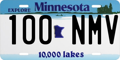 MN license plate 100NMV