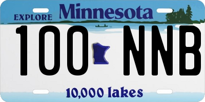 MN license plate 100NNB
