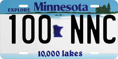 MN license plate 100NNC