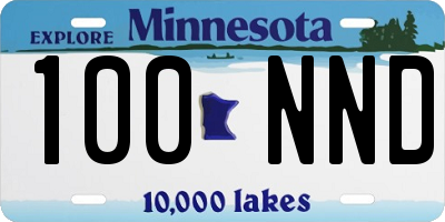 MN license plate 100NND