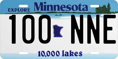 MN license plate 100NNE