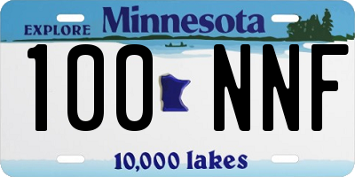 MN license plate 100NNF