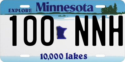 MN license plate 100NNH