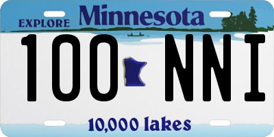 MN license plate 100NNI