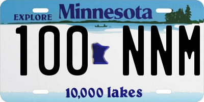 MN license plate 100NNM