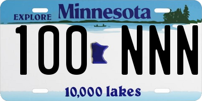 MN license plate 100NNN