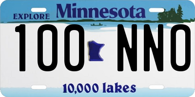 MN license plate 100NNO