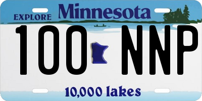 MN license plate 100NNP