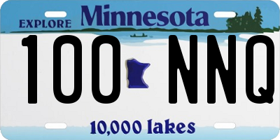 MN license plate 100NNQ