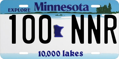MN license plate 100NNR