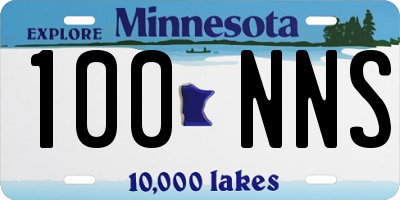 MN license plate 100NNS