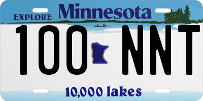 MN license plate 100NNT