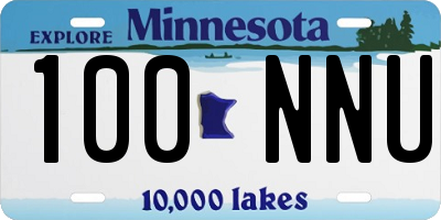 MN license plate 100NNU