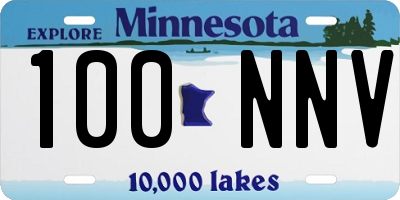 MN license plate 100NNV