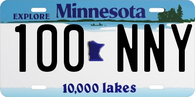 MN license plate 100NNY
