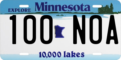 MN license plate 100NOA
