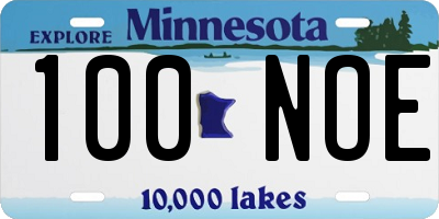 MN license plate 100NOE