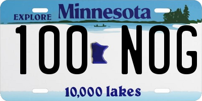 MN license plate 100NOG