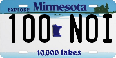 MN license plate 100NOI