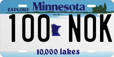 MN license plate 100NOK