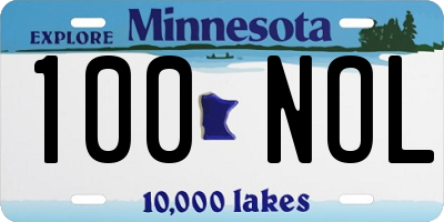 MN license plate 100NOL