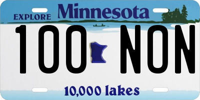 MN license plate 100NON