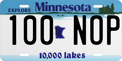 MN license plate 100NOP