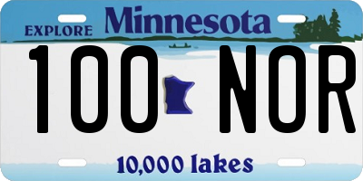 MN license plate 100NOR