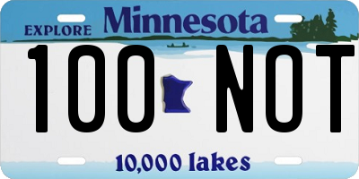 MN license plate 100NOT