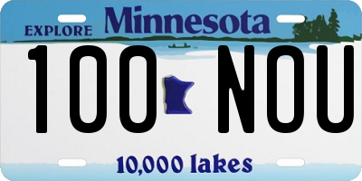 MN license plate 100NOU