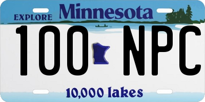 MN license plate 100NPC